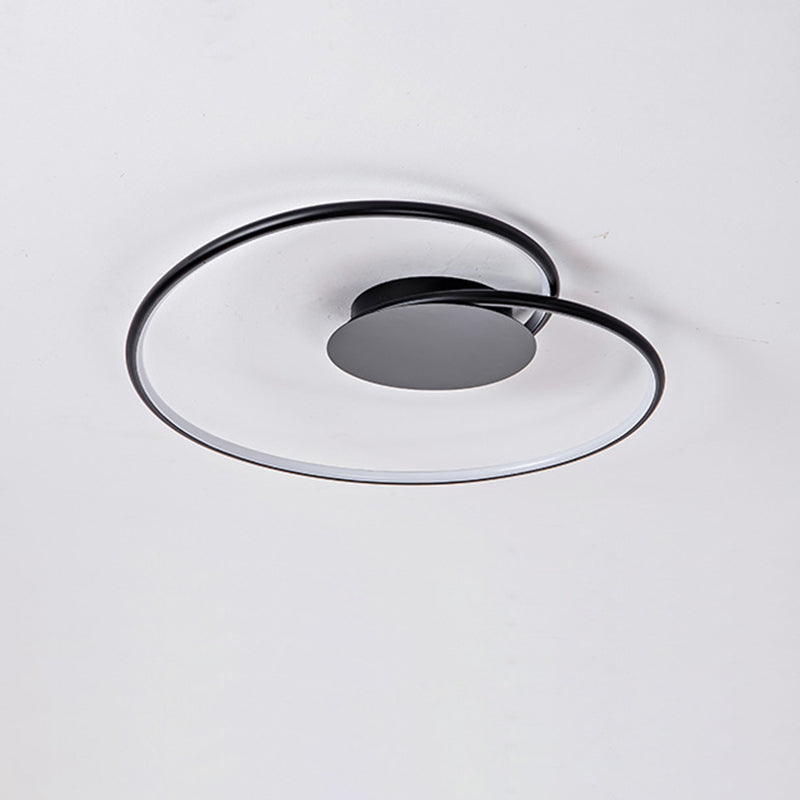 Modern Minimalist Heart Bend Silicone Iron Aluminum LED Flush Mount Ceiling Light For Living Room