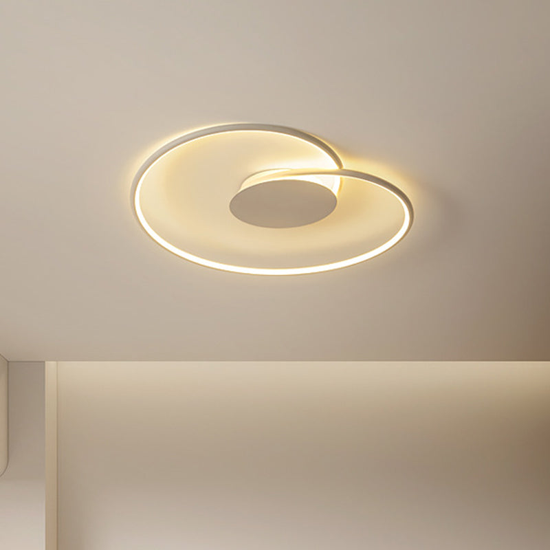 Modern Minimalist Heart Bend Silicone Iron Aluminum LED Flush Mount Ceiling Light For Living Room