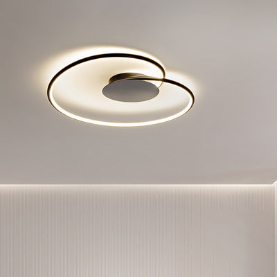 Modern Minimalist Heart Bend Silicone Iron Aluminum LED Flush Mount Ceiling Light For Living Room