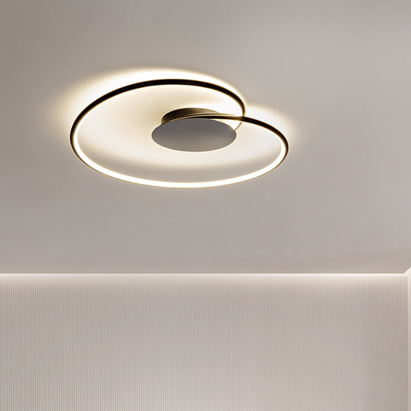 Modern Minimalist Heart Bend Silicone Iron Aluminum LED Flush Mount Ceiling Light For Living Room