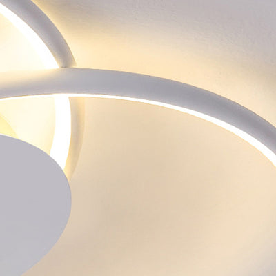 Modern Minimalist Heart Bend Silicone Iron Aluminum LED Flush Mount Ceiling Light For Living Room