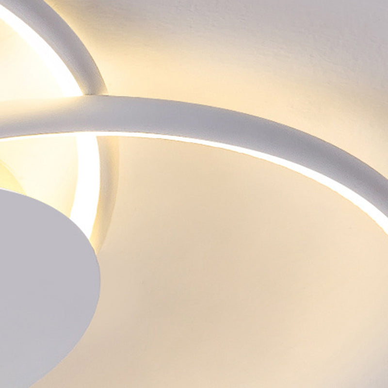 Modern Minimalist Heart Bend Silicone Iron Aluminum LED Flush Mount Ceiling Light For Living Room