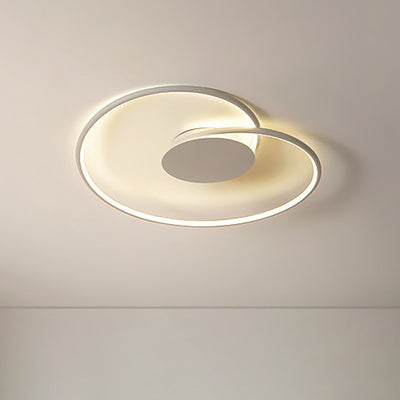 Modern Minimalist Heart Bend Silicone Iron Aluminum LED Flush Mount Ceiling Light For Living Room