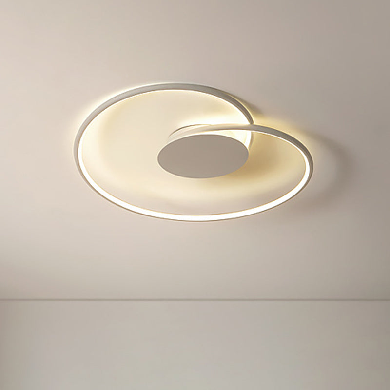 Modern Minimalist Heart Bend Silicone Iron Aluminum LED Flush Mount Ceiling Light For Living Room