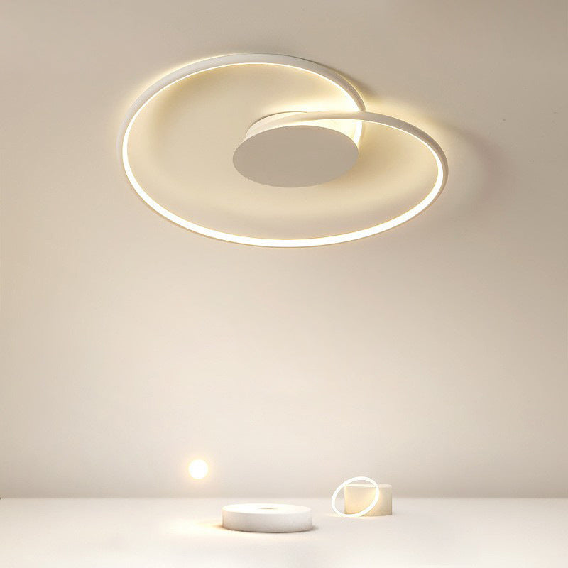 Modern Minimalist Heart Bend Silicone Iron Aluminum LED Flush Mount Ceiling Light For Living Room