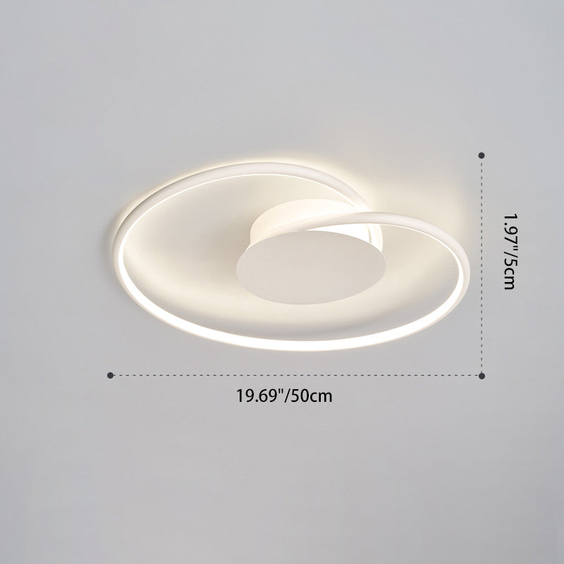Modern Minimalist Heart Bend Silicone Iron Aluminum LED Flush Mount Ceiling Light For Living Room