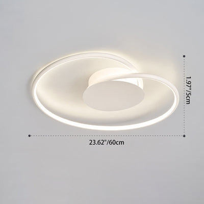 Modern Minimalist Heart Bend Silicone Iron Aluminum LED Flush Mount Ceiling Light For Living Room