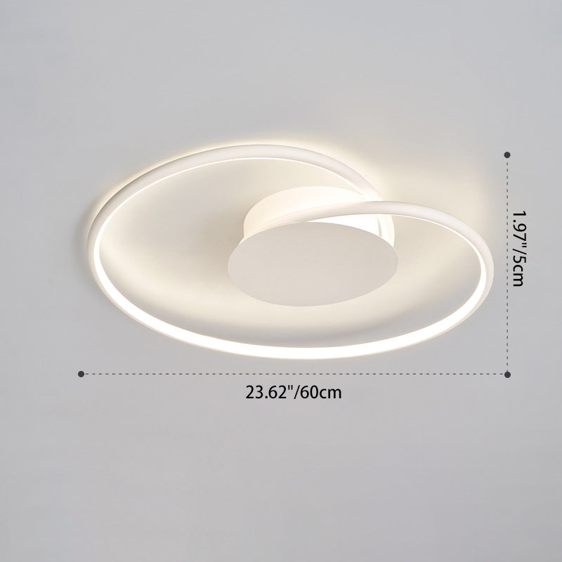 Modern Minimalist Heart Bend Silicone Iron Aluminum LED Flush Mount Ceiling Light For Living Room