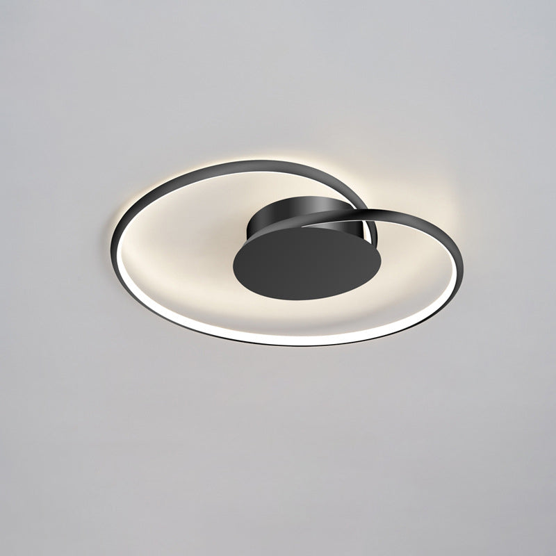 Modern Minimalist Heart Bend Silicone Iron Aluminum LED Flush Mount Ceiling Light For Living Room