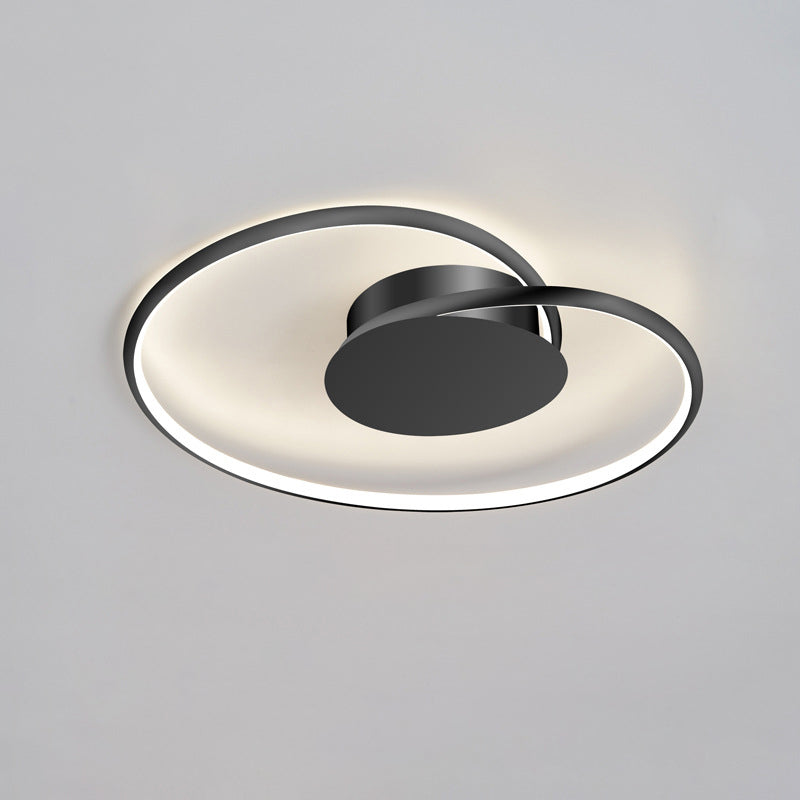 Modern Minimalist Heart Bend Silicone Iron Aluminum LED Flush Mount Ceiling Light For Living Room