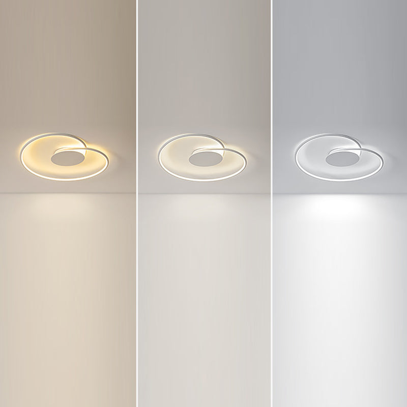 Modern Minimalist Heart Bend Silicone Iron Aluminum LED Flush Mount Ceiling Light For Living Room