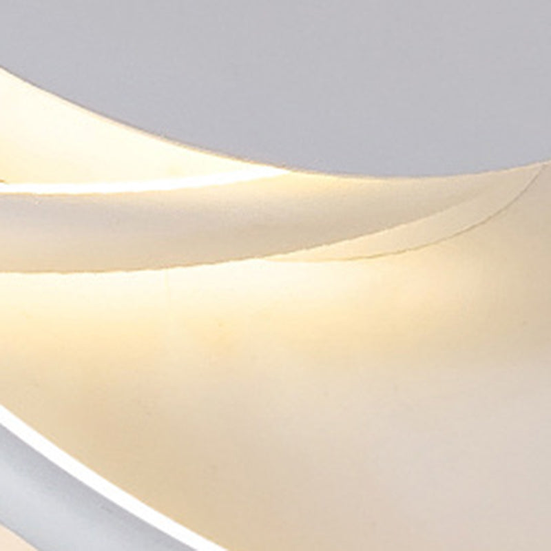 Modern Minimalist Heart Bend Silicone Iron Aluminum LED Flush Mount Ceiling Light For Living Room