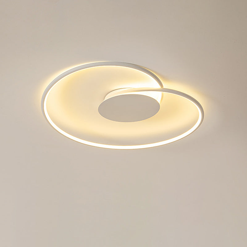 Modern Minimalist Heart Bend Silicone Iron Aluminum LED Flush Mount Ceiling Light For Living Room
