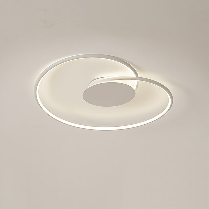 Modern Minimalist Heart Bend Silicone Iron Aluminum LED Flush Mount Ceiling Light For Living Room