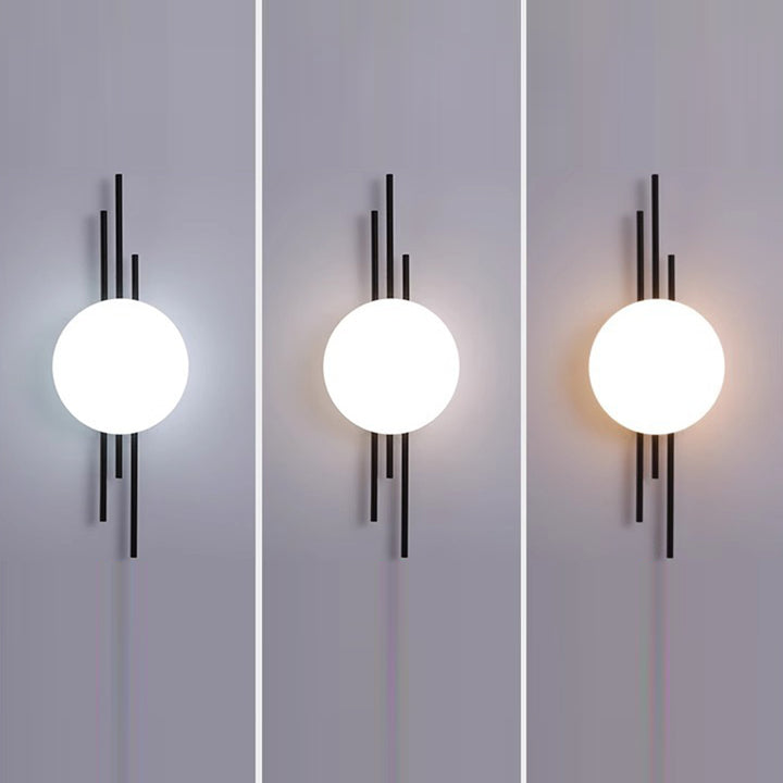 Applique murale LED en fer acrylique ronde contemporaine scandinave pour chambre à coucher 