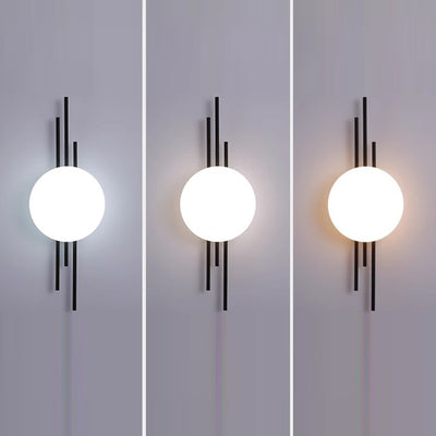 Contemporary Scandinavian Round Ball Rectangle Round Acrylic Iron LED Wall Sconce Lamp For Bedroom