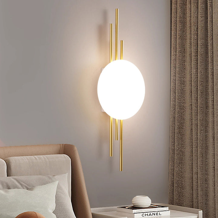 Applique murale LED en fer acrylique ronde contemporaine scandinave pour chambre à coucher 