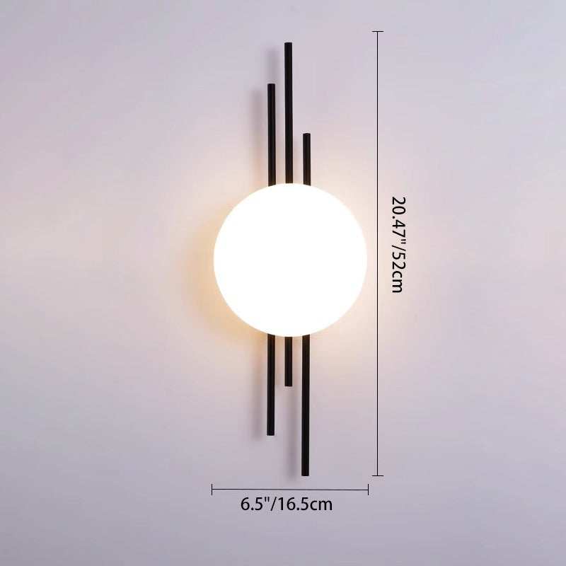 Contemporary Scandinavian Round Ball Rectangle Round Acrylic Iron LED Wall Sconce Lamp For Bedroom