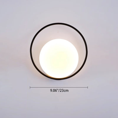 Contemporary Scandinavian Round Ball Rectangle Round Acrylic Iron LED Wall Sconce Lamp For Bedroom