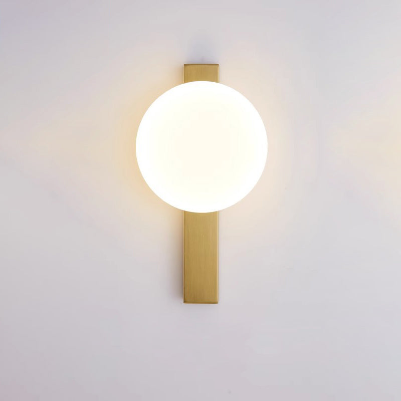Contemporary Scandinavian Round Ball Rectangle Round Acrylic Iron LED Wall Sconce Lamp For Bedroom