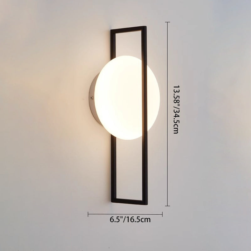 Contemporary Scandinavian Round Ball Rectangle Round Acrylic Iron LED Wall Sconce Lamp For Bedroom