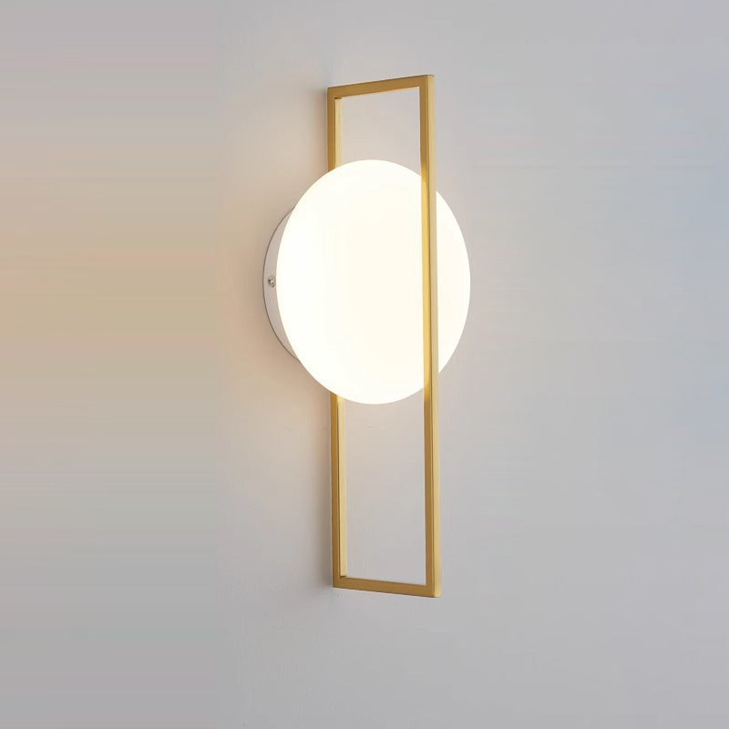 Contemporary Scandinavian Round Ball Rectangle Round Acrylic Iron LED Wall Sconce Lamp For Bedroom