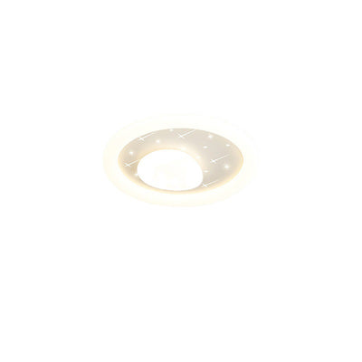 Modern Simplicity Round Ring Star Acrylic Hardware LED Flush Mount Ceiling Light For Living Room