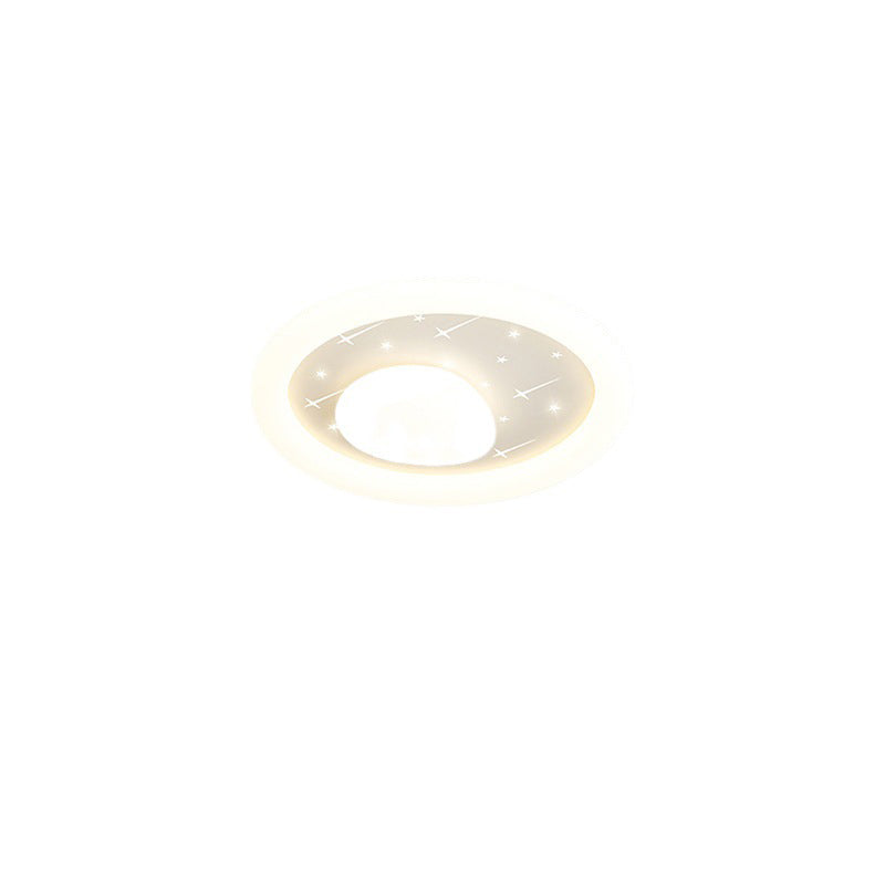 Modern Simplicity Round Ring Star Acrylic Hardware LED Flush Mount Ceiling Light For Living Room