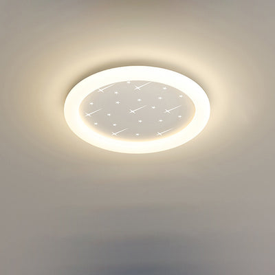 Modern Simplicity Round Ring Star Acrylic Hardware LED Flush Mount Ceiling Light For Living Room