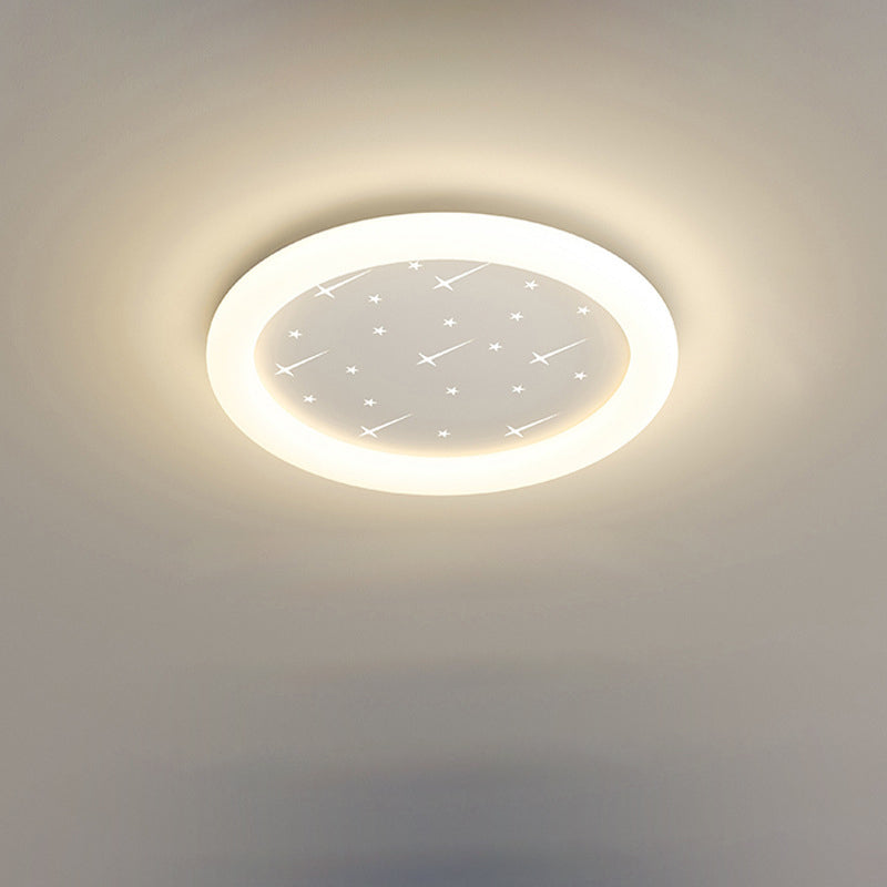 Modern Simplicity Round Ring Star Acrylic Hardware LED Flush Mount Ceiling Light For Living Room