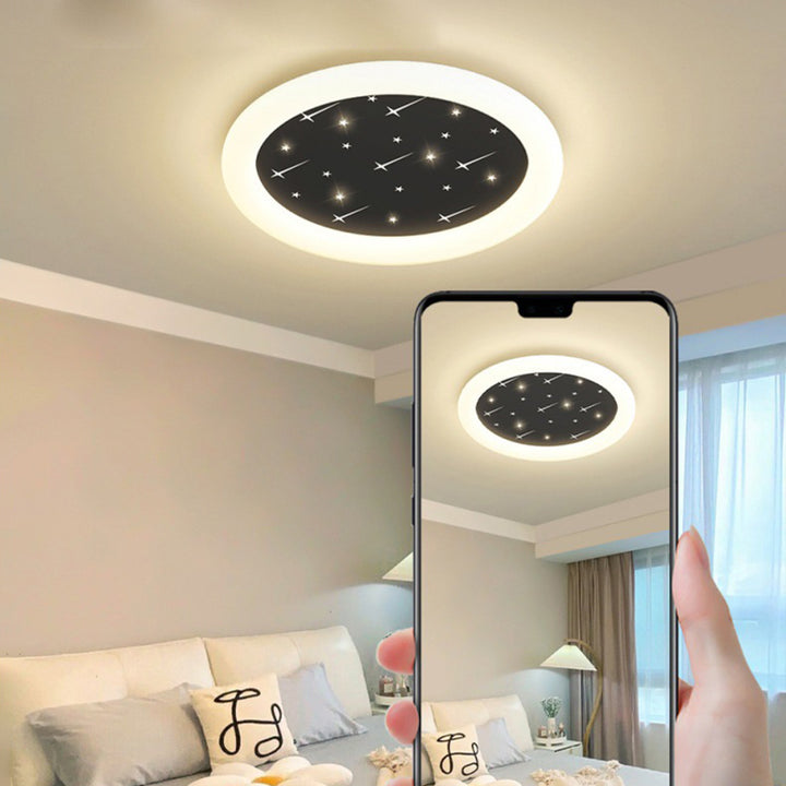 Luz de techo LED de montaje empotrado de hardware acrílico con estrella de anillo redondo de simplicidad moderna para sala de estar 