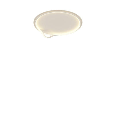 Modern Minimalist Square Round Bent Iron Aluminum LED Flush Mount Ceiling Light For Living Room