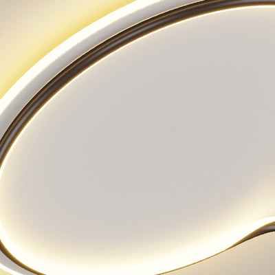 Modern Minimalist Square Round Bent Iron Aluminum LED Flush Mount Ceiling Light For Living Room