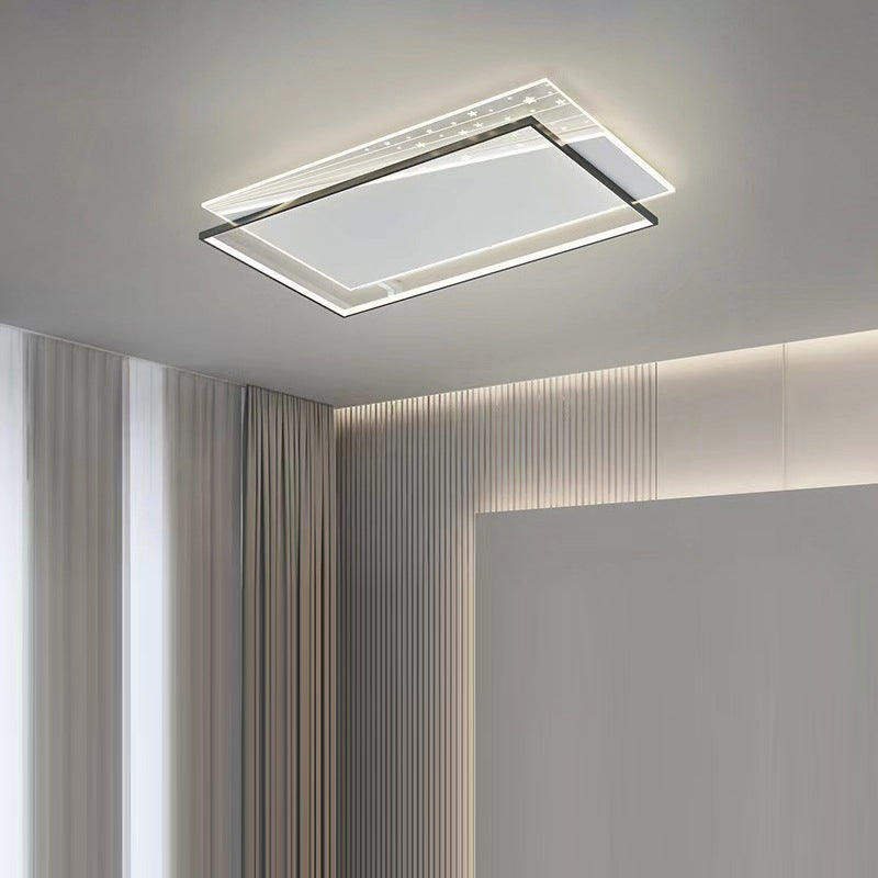 Plafonnier LED en acrylique et fer moderne minimaliste rectangulaire ovale rond carré pour salon 