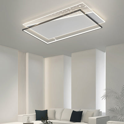 Modern Minimalist Rectangle Oval Round Square Acrylic Iron LED Flush Mount Ceiling Light For Living Room