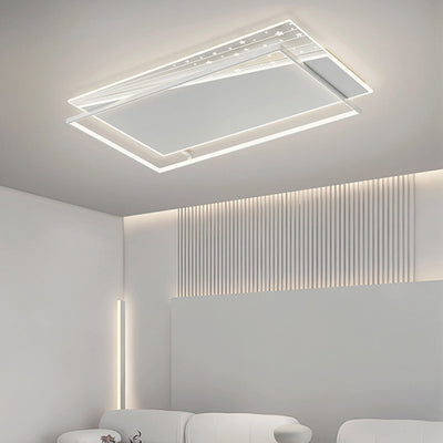 Modern Minimalist Rectangle Oval Round Square Acrylic Iron LED Flush Mount Ceiling Light For Living Room
