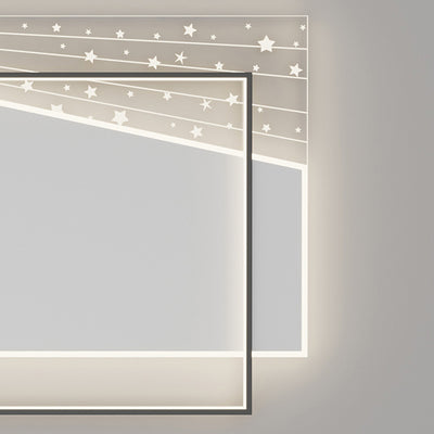 Modern Minimalist Rectangle Oval Round Square Acrylic Iron LED Flush Mount Ceiling Light For Living Room