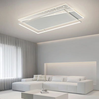 Modern Minimalist Rectangle Oval Round Square Acrylic Iron LED Flush Mount Ceiling Light For Living Room