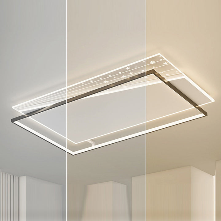 Plafonnier LED en acrylique et fer moderne minimaliste rectangulaire ovale rond carré pour salon 