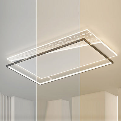 Modern Minimalist Rectangle Oval Round Square Acrylic Iron LED Flush Mount Ceiling Light For Living Room