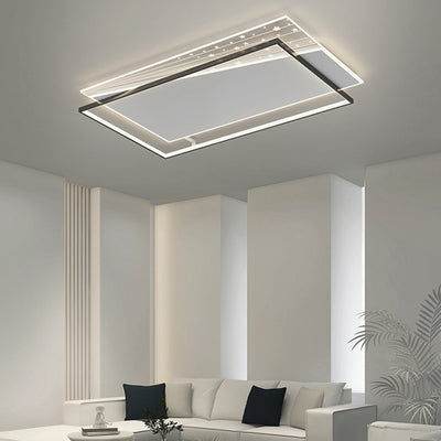 Modern Minimalist Rectangle Oval Round Square Acrylic Iron LED Flush Mount Ceiling Light For Living Room