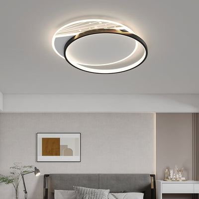 Modern Minimalist Rectangle Oval Round Square Acrylic Iron LED Flush Mount Ceiling Light For Living Room