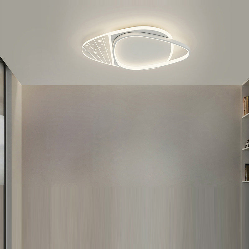 Modern Minimalist Rectangle Oval Round Square Acrylic Iron LED Flush Mount Ceiling Light For Living Room