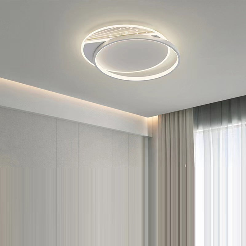 Modern Minimalist Rectangle Oval Round Square Acrylic Iron LED Flush Mount Ceiling Light For Living Room
