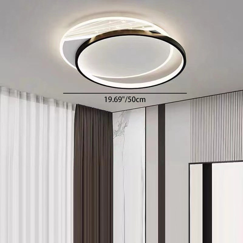 Modern Minimalist Rectangle Oval Round Square Acrylic Iron LED Flush Mount Ceiling Light For Living Room