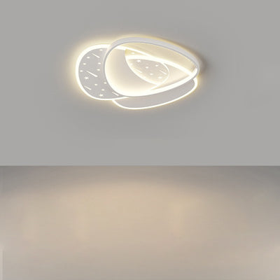Modern Minimalist Oval Round Square Rectangle Stacking Acrylic Aluminum Iron LED Flush Mount Ceiling Light For Living Room