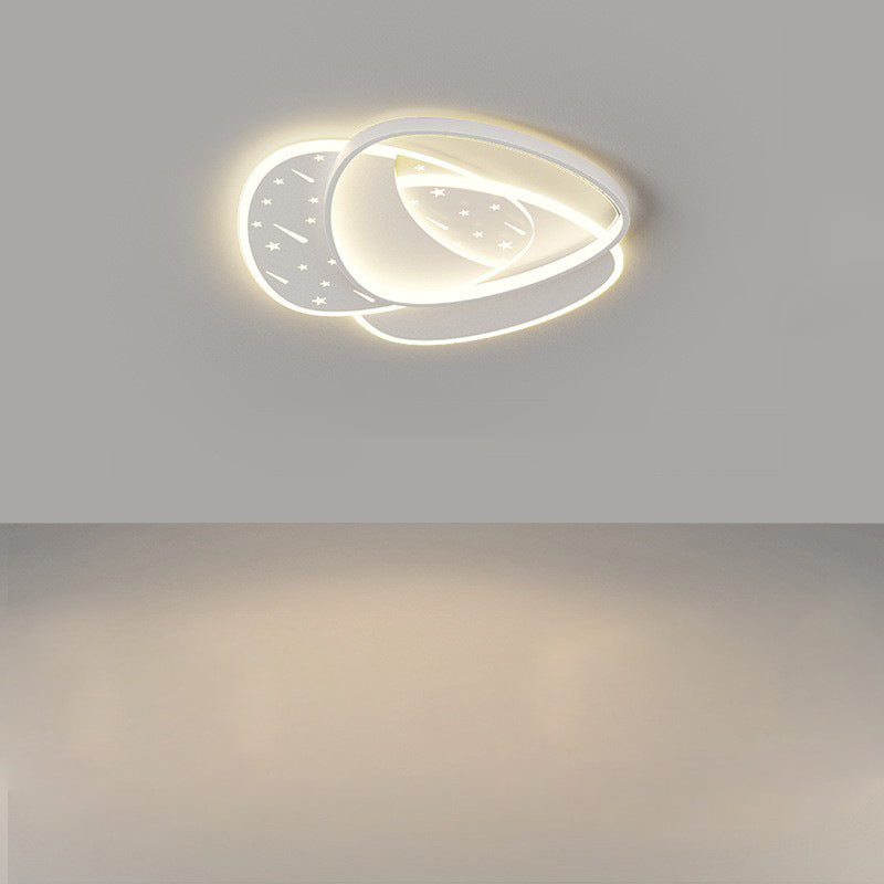 Modern Minimalist Oval Round Square Rectangle Stacking Acrylic Aluminum Iron LED Flush Mount Ceiling Light For Living Room
