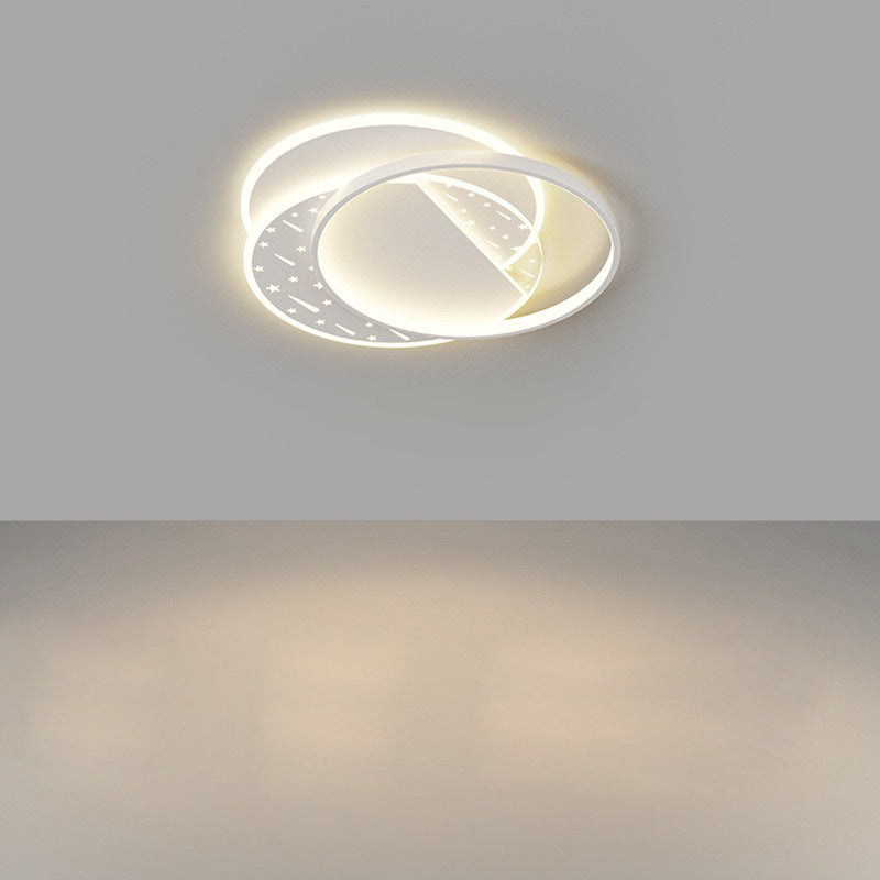 Modern Minimalist Oval Round Square Rectangle Stacking Acrylic Aluminum Iron LED Flush Mount Ceiling Light For Living Room