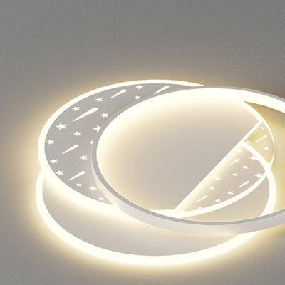 Modern Minimalist Oval Round Square Rectangle Stacking Acrylic Aluminum Iron LED Flush Mount Ceiling Light For Living Room