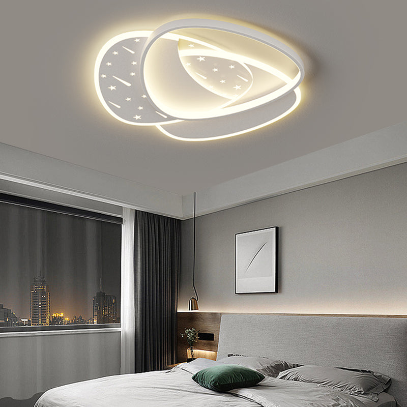 Modern Minimalist Oval Round Square Rectangle Stacking Acrylic Aluminum Iron LED Flush Mount Ceiling Light For Living Room